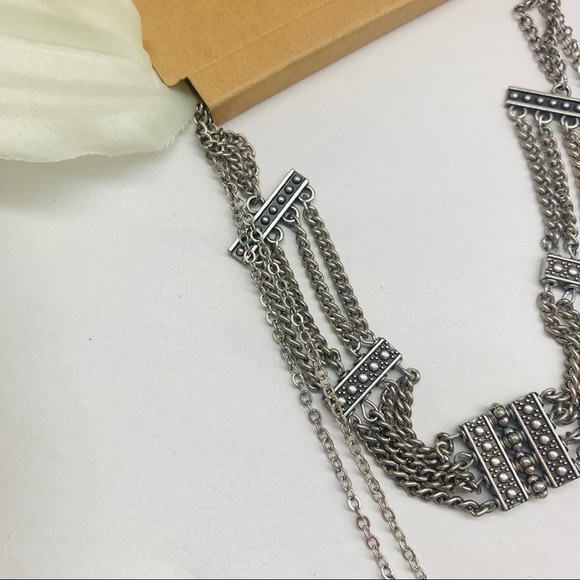 NWT AE Bohemian Silver Layered Chain and Jewel Necklaces - Picture 5 of 7